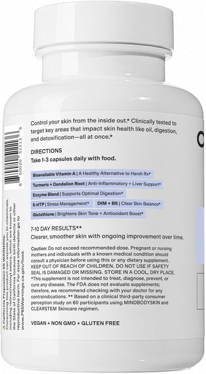 MINDBODYSKIN Hormonal Acne Supplement